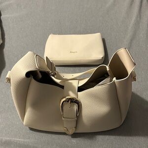Elegant Cream Shoulder Bag Set
